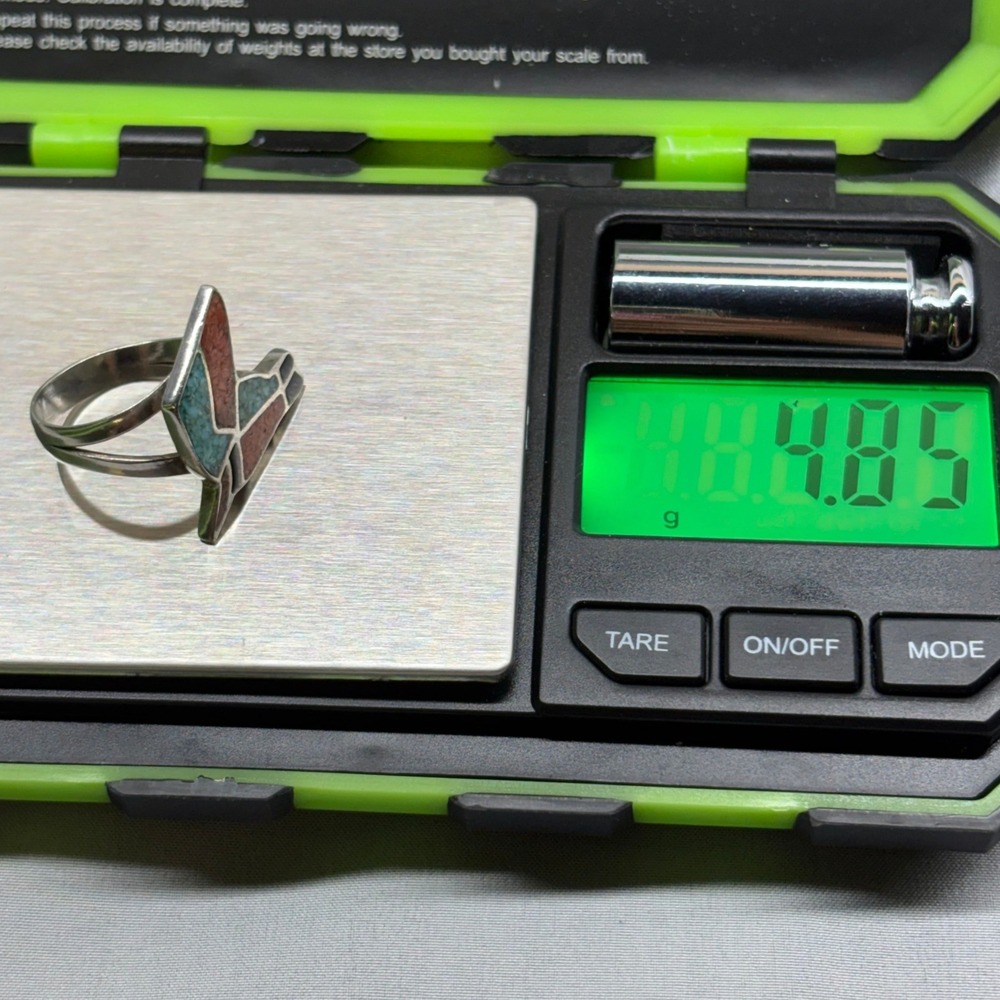 Unbranded Horse Inlay Ring Womens Size 7.5 Silver Good Southwestern Turquoise - Picture 5 of 10